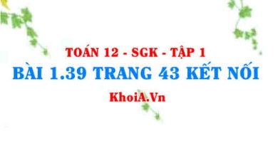 Bài 1.39 trang 43 Toán 12 tập 1 Kết nối tri thức